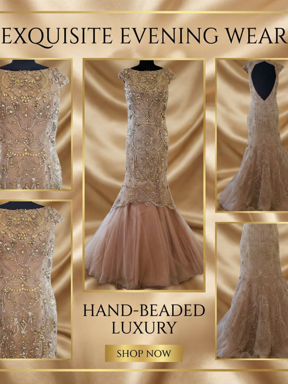 👑Luxury Glamour Designer Couture Wedding Evening Runway Prom Pageant Gown Dress - Picture 4 of 4